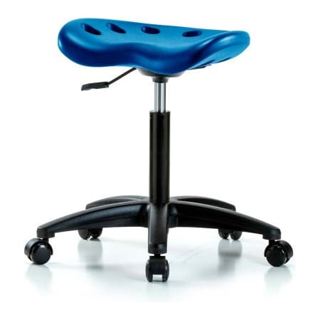 E Com Interion Polyurethane Tractor Stool - Blue w/ Black Base PTMBSL-RG-NF-RC-BLU
